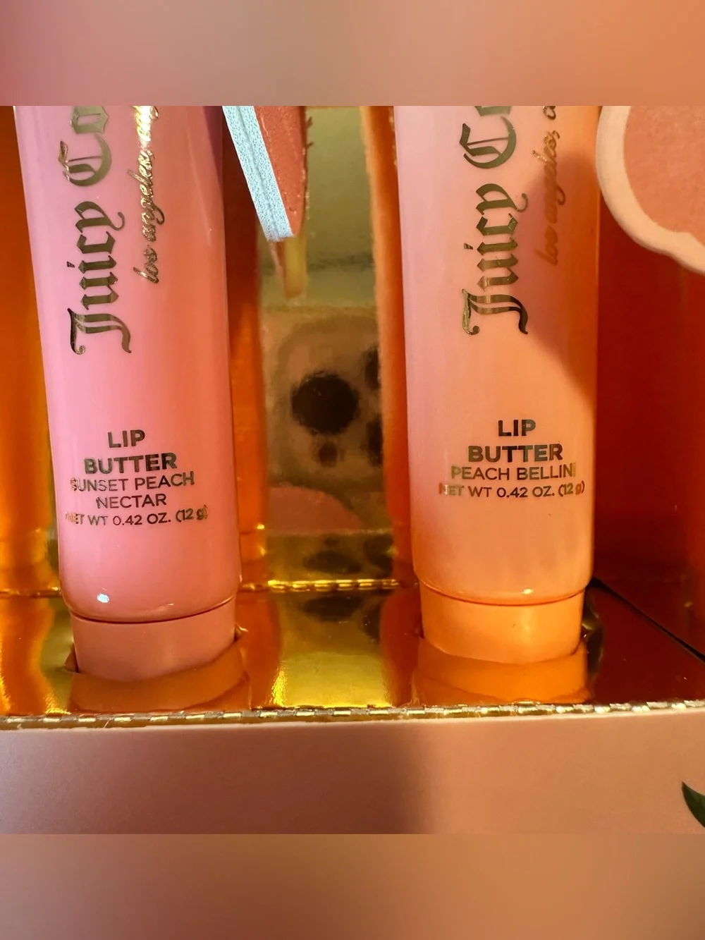 Juicy Couture Pretty in Peach 4 Pc Lip Butter Collection Gift Set New
